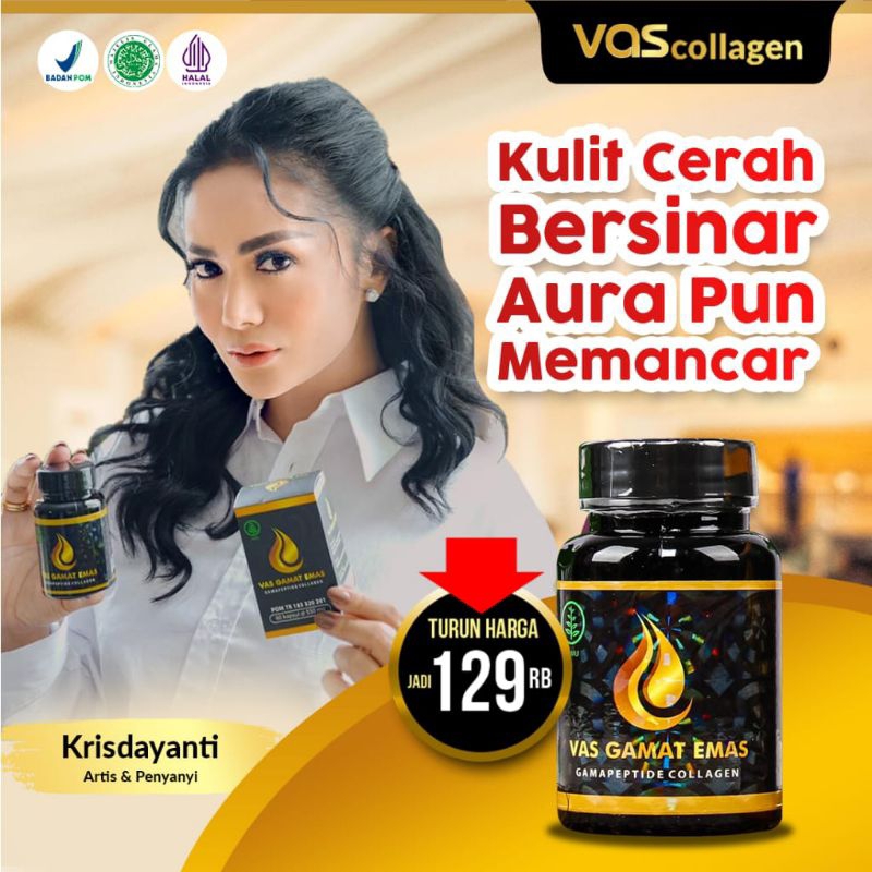 PRODUK TERLARIS Vas gamat emas collagen colagen original 100% asli ori pemutih badan wajah glowing a