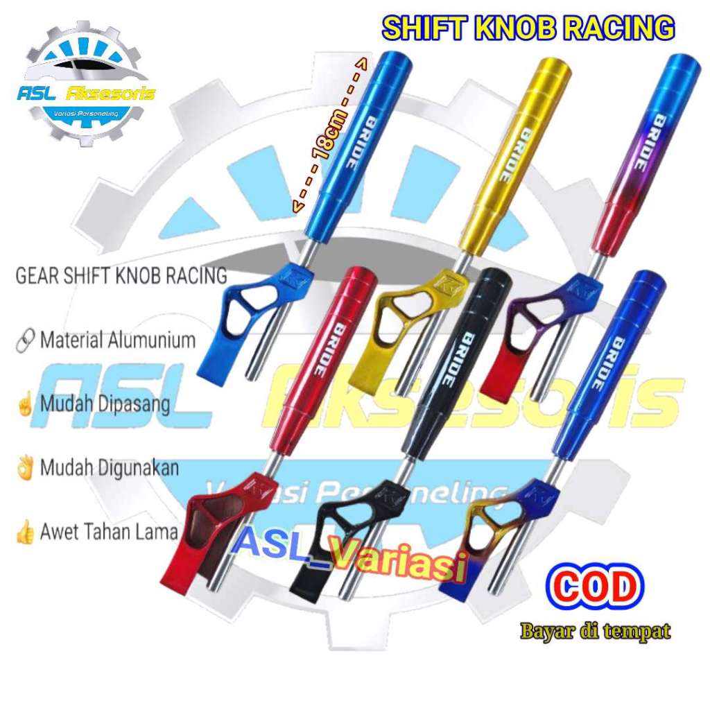 Shift Knob Ekstender Mobil Set Tuas Persneling Burn Tip Alumunium tuas kepala knop knob + tiang stik