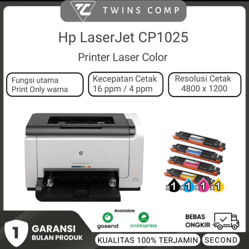 Printer warna HP LaserJet CP1025 siap pakai