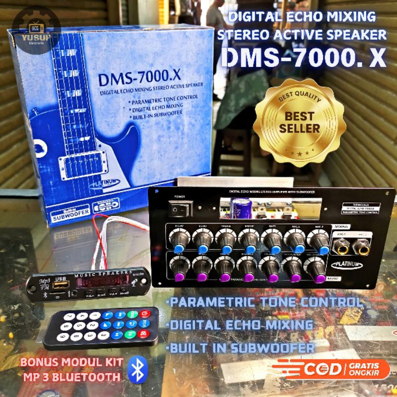 DIGITAL SOUND ECHO MIXING STEREO ACTIVE SPEAKER DMS 7000X + PANEL MP3 PLATINUM (BONUS KIT MODUL MP 3