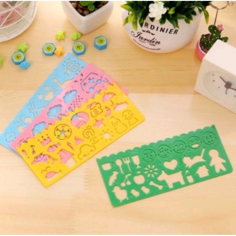 

20 pcs Penggaris pola gambar/Penggaris motif/penggaris cetak bentuk lucu
