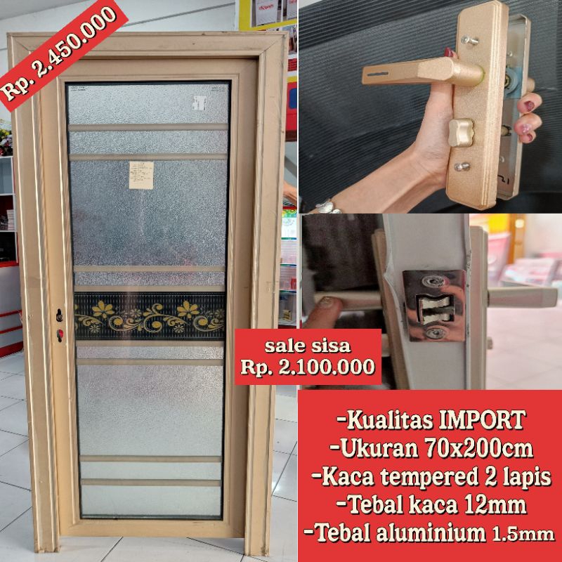 pintu kamar mandi aluminium 70x205cm