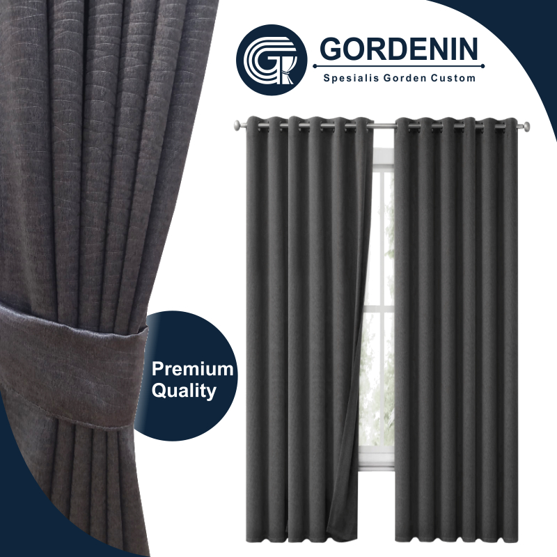 Gorden Blackout blazer polos PEACH SILVER CREAM jendela pintu minimalis tirai