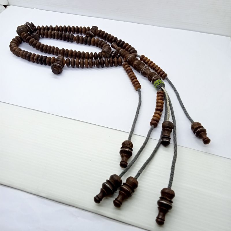 tasbih tijani kayu kelor jawa full benang rajut A92