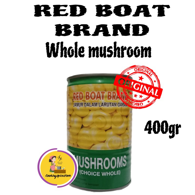 

RED BOAT whole mushroom 400gr / Jamur kancing