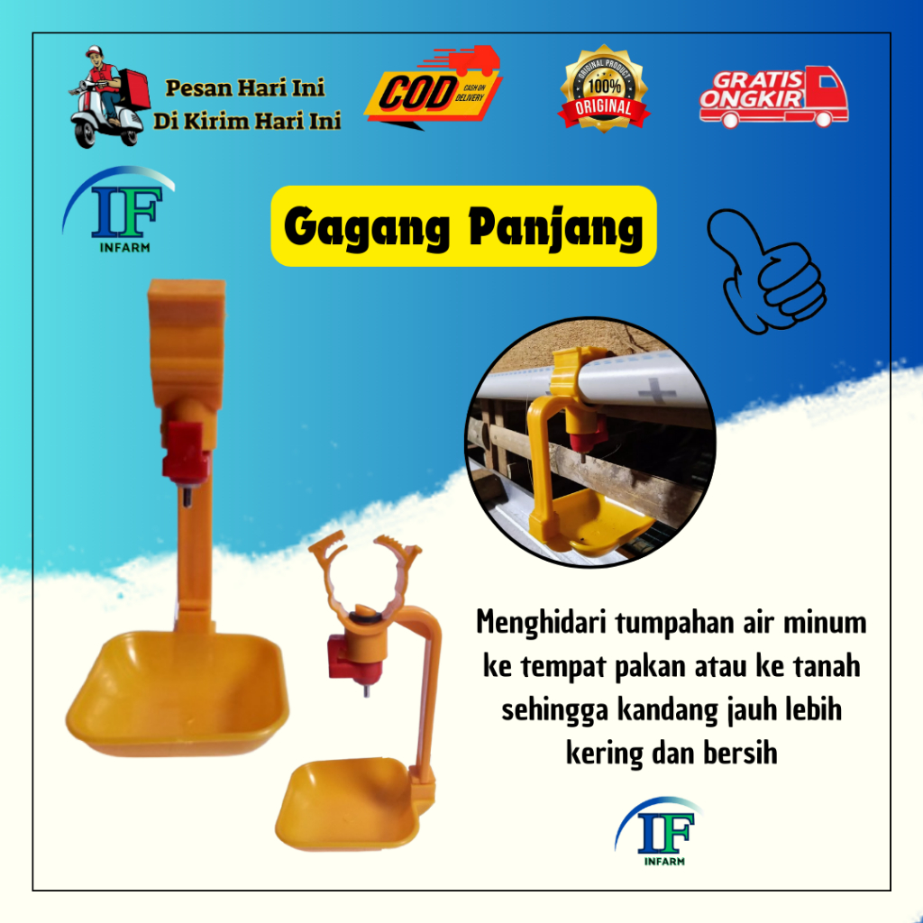 Nipel Nepel Ayam Petelur broiler Pipa 1/2 Nipel Puyuh 360 Nipel 360 Gagang Panjang INNFARM