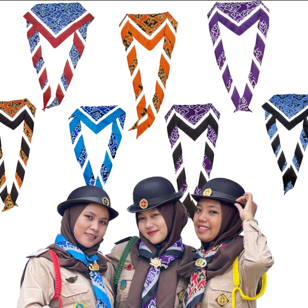 Scarf Pramuka Batik Mega Mendung Scraf Scout Motif Batik Scraft Menyala Syal Pramuka