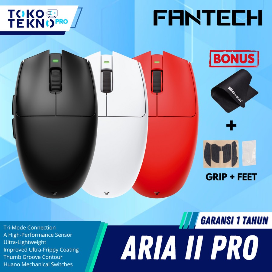 Fantech ARIA II XD7 / XD7E / XD7-E Gen 2 Wireless 3in1 Mouse Gaming Rechargeable Bluetooth 2.4GHz Wi