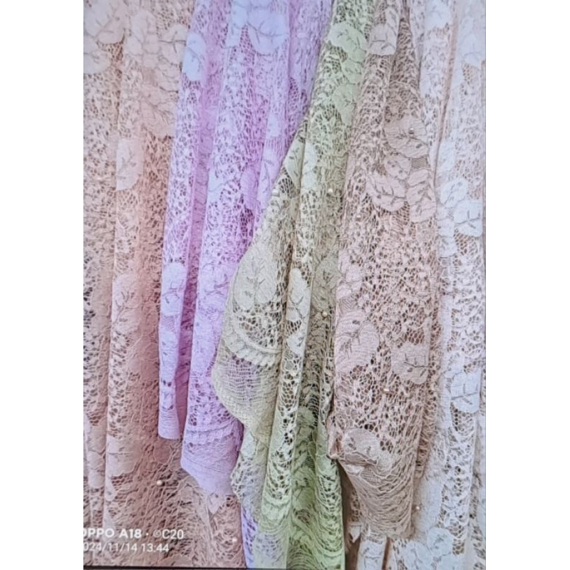 Harga/0,5 m | Kain Brokat Mutiara Premium Kain Brokat Mutiara Meteran Bahan Brokat Etnik