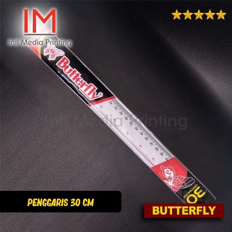

Penggaris plastik tebal panjang 30 cm Butterfly