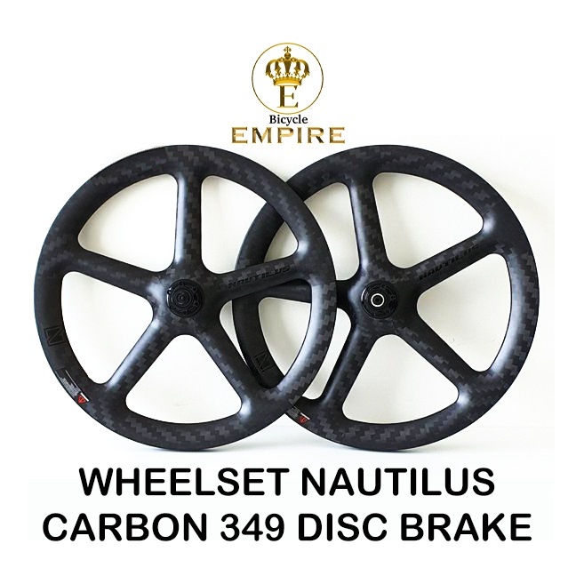 Wheelset Sepeda Lipat 16 349 Nautilus 5 Spoke Palang Lima Carbon Disc Brake 16+ 16 Plus Bicycle Empi