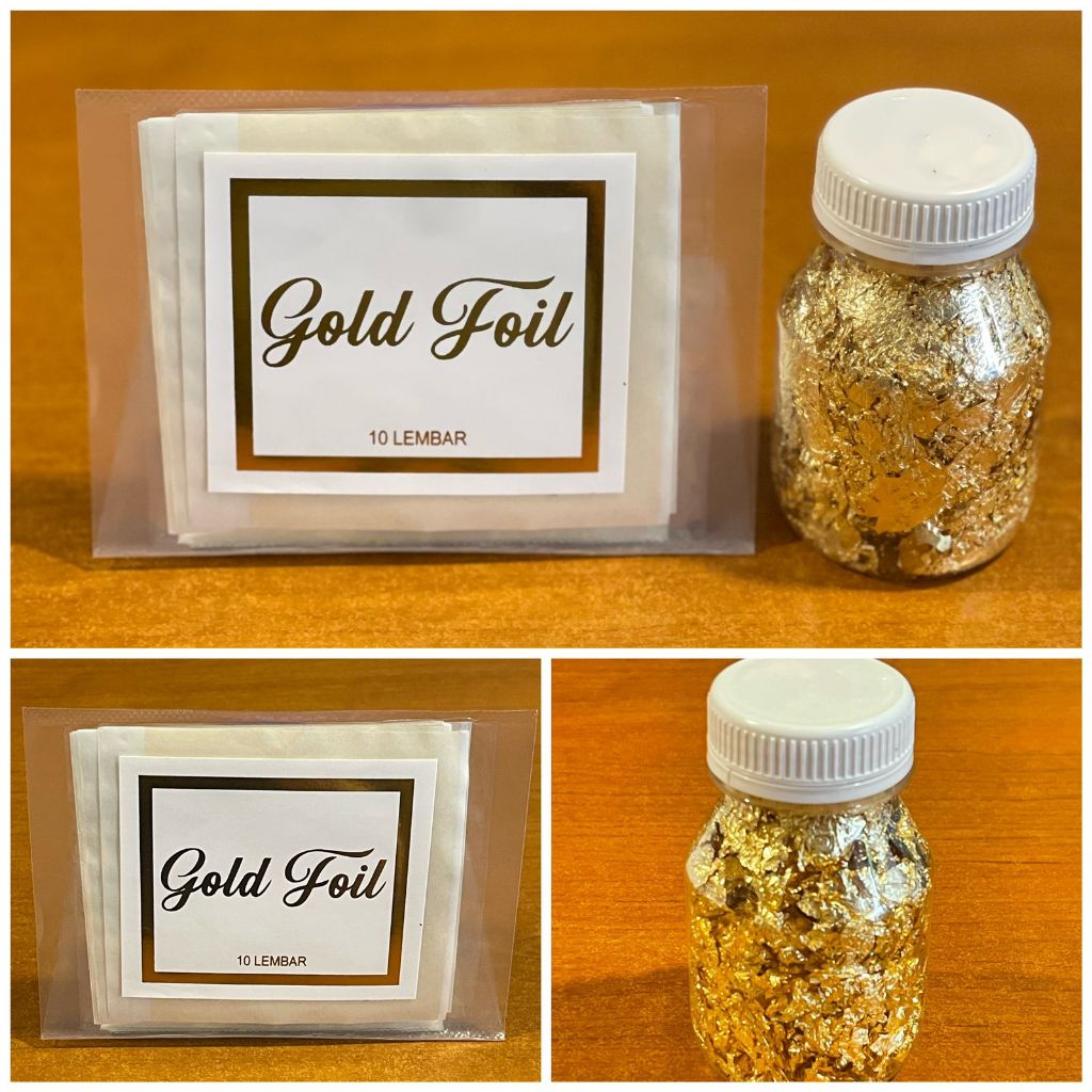

GOLD FOIL HIASAN KUE KERTAS LEAF FLAKE GOLD