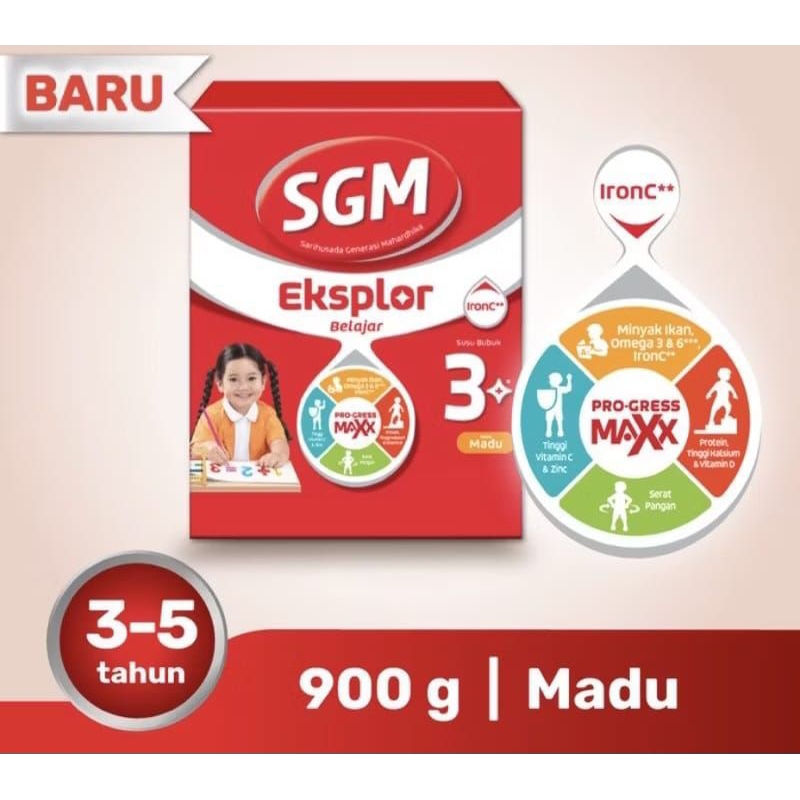 

SGM Eksplor 3+ dengan ironC Susu Pertumbuhan Rasa Madu 900g