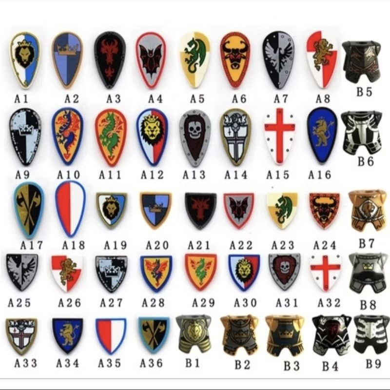 Mainan Balok Armor , Weapon , Shield Brick Blocks