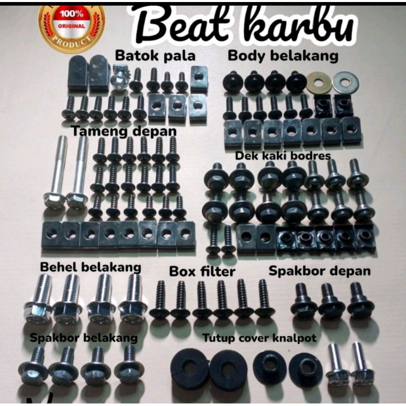 baut body beat karbu/baut fullset body beat/beat lama