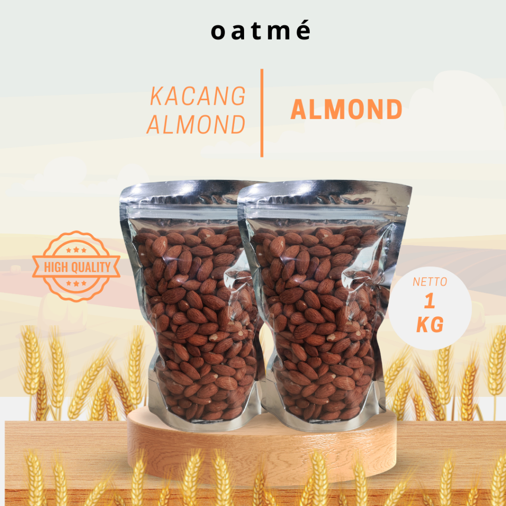 

Almond Mentah 1kg Kacang Almond Mentah 1kg Raw Almond 1kg Natural Utuh