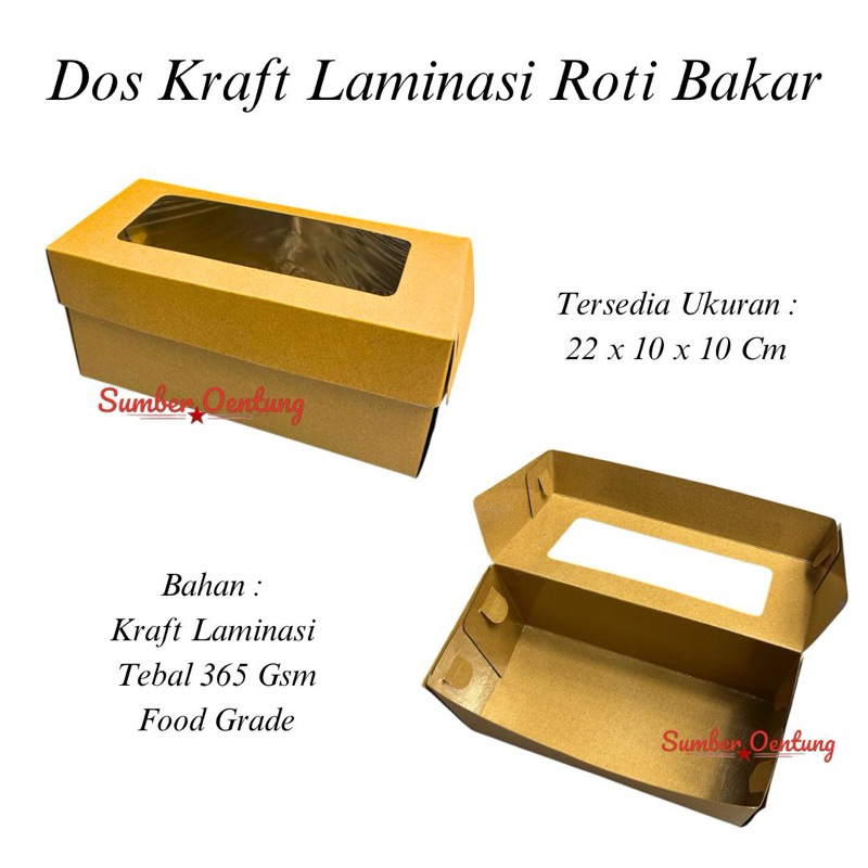

Dos Kraft Laminasi Roti Bakar Bomboloni 22x10x10CM Kardus Box Kotak Hampers Tebal