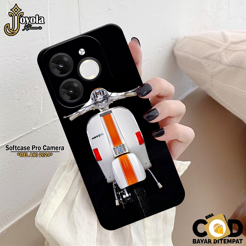 JOYOLA Case ITEL A80 2024 Terbaru - Fashion Case Vespa - Softcase ITEL A80 2024 - Pro Camera - Casin