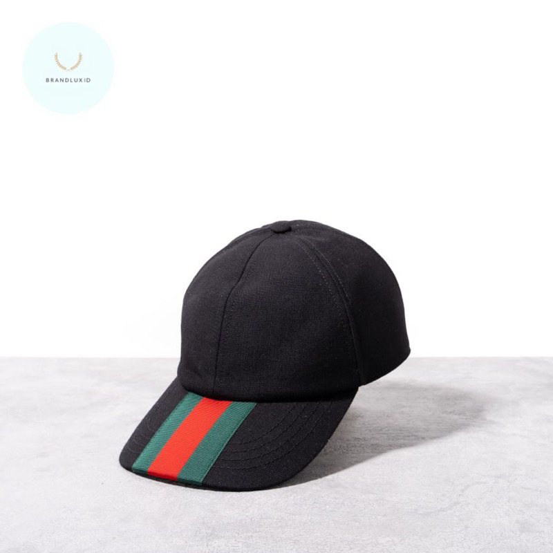 Gucci Baseball cap canvas with web Black