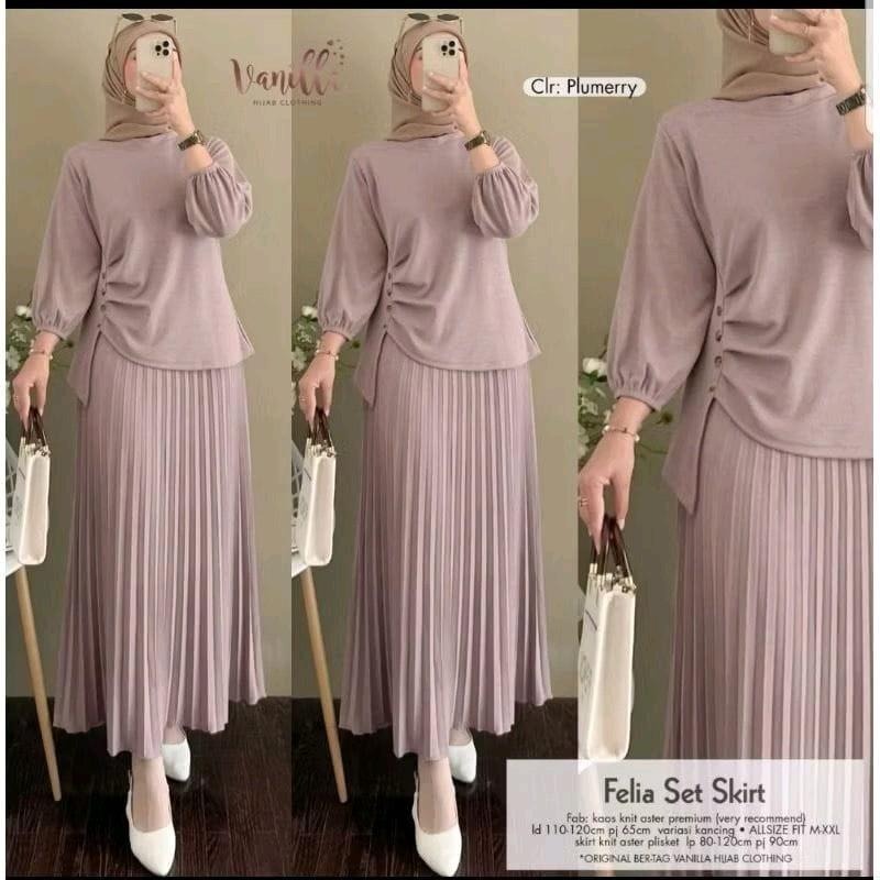 NAVIA SET ROK PLISKET KNIT LD 115 / NAVIA SET ROK PLISKET / FELIA SET ROK KNIT / ONE SET ROK WANITA 