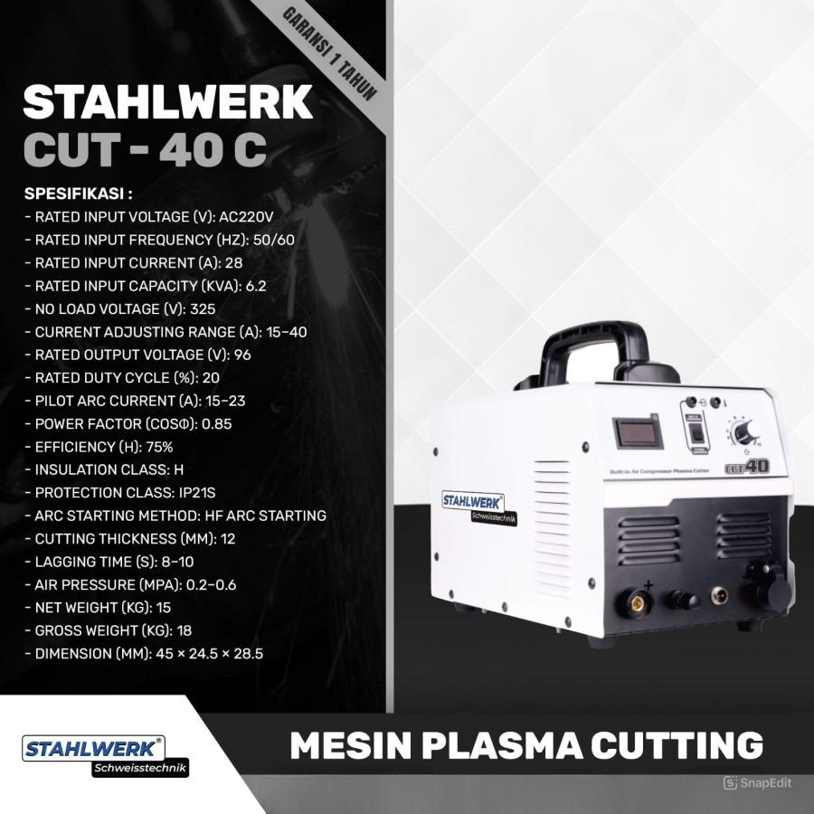 Mesin plasma cutting 40A + kompresor merk Stahlwerk CUT-40C
