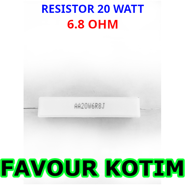 RESISTOR 6.8 6R8 OHM 20 WATT 5 PERSEN R 20W 20 W R20W KAPUR FVKOTIM