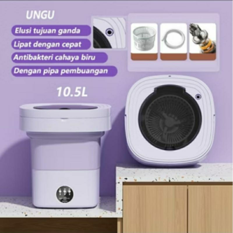 Mesin CUCI Mini Portable Otomatis Lipat 2 Tabung 8L Mesin Cuci Lipat Pengering