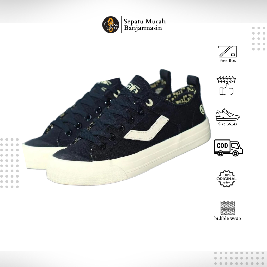 SEPATU VENTELA EVIL LOW I SNEAKERS VENTELA PRIA & WANITA I Sepatu Ventela Black White - Tali Hitam