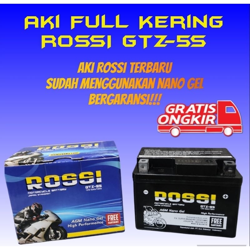 GENGSILEGI89 - AKI MOTOR ROSSI GTZ5S FULL KERING NANO GEL BEAT KARISMA SUPRA X SCOOPY VARIO SMASH