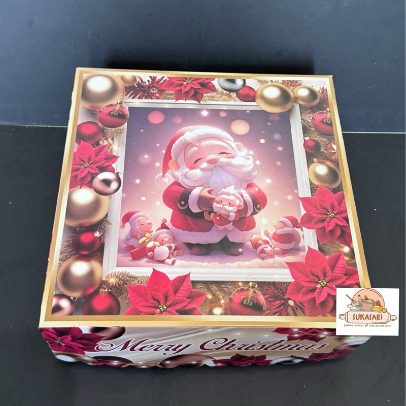 

Dus Natal no (20) 25x25x8 cm Cake Box Christmas Hampers box corrugated