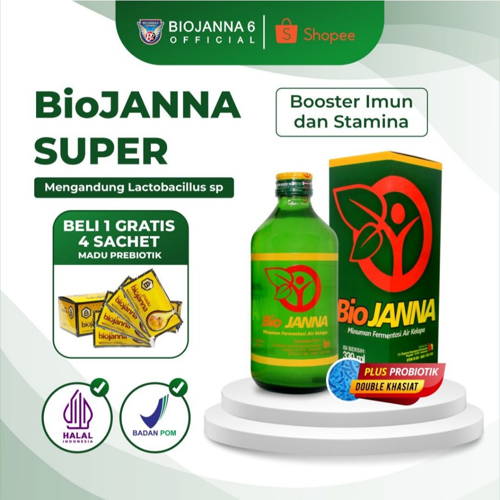 

Biojanna Super 330 ml - Herbal untuk Imunitas – Stamina – Metabolisme - Memperbaiki Pencernaan dll