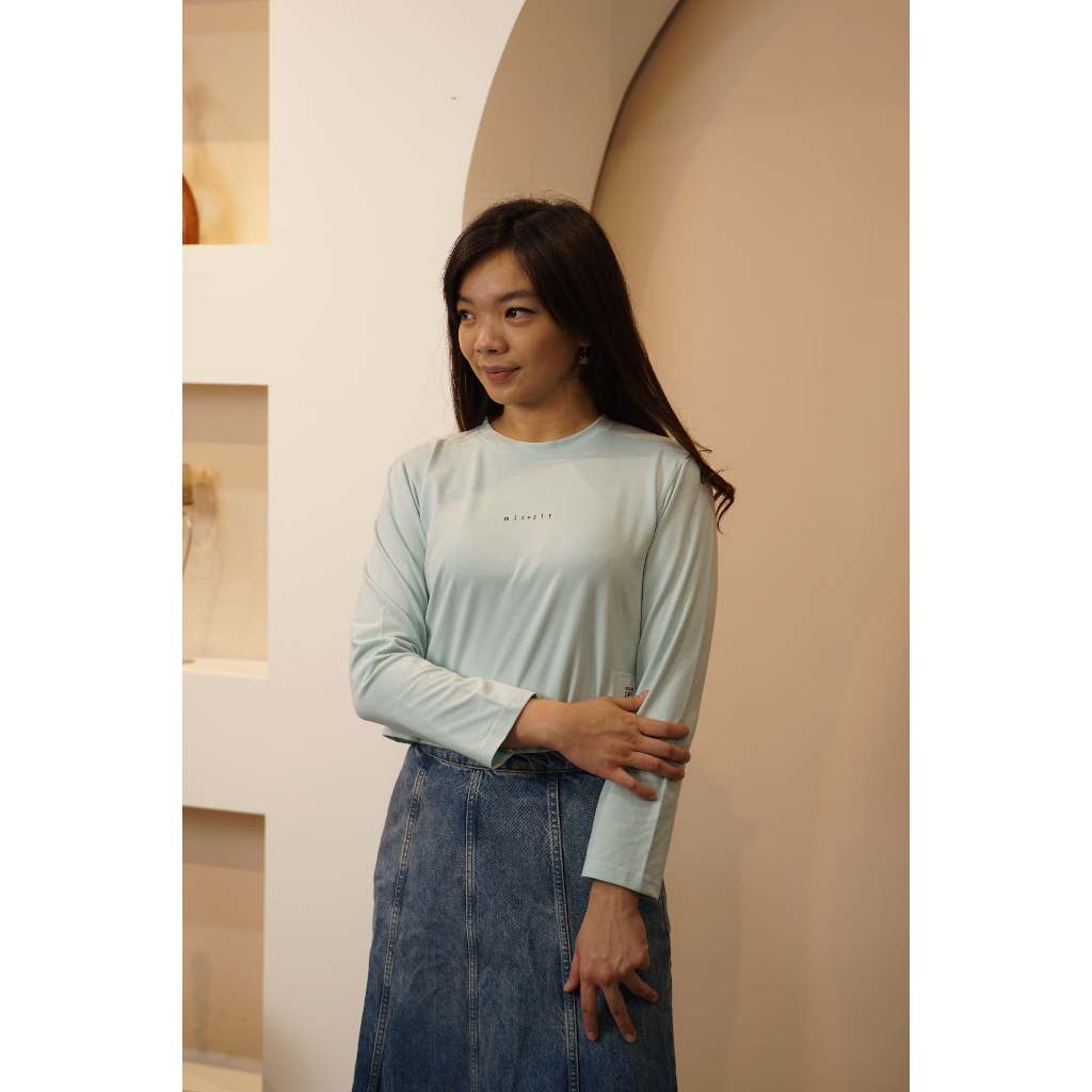 Missty Kaos Blouse Warna Biru Muda Tosca Lengan Panjang Model Korea Best Seller (150023)