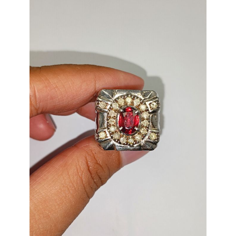 Cincin Berlian Batu Red Garnet Srilanka