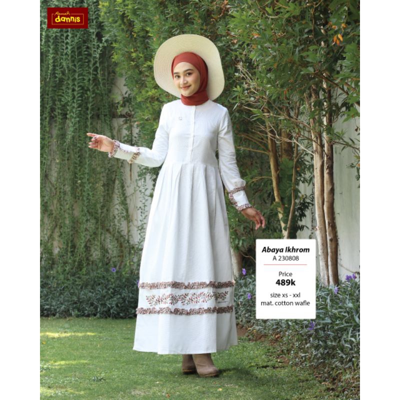 gamis putih dewasa terbaru size XXL abaya ikhram by dannis collection