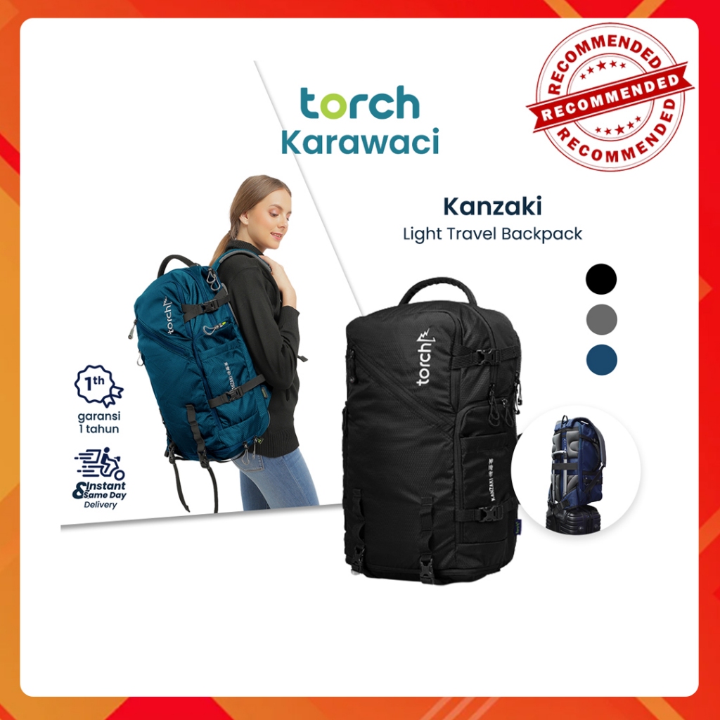 jur2_ TORCH Kanzaki Tas Ransel Travelling, Camping 30L Pria Wanita Anti Air