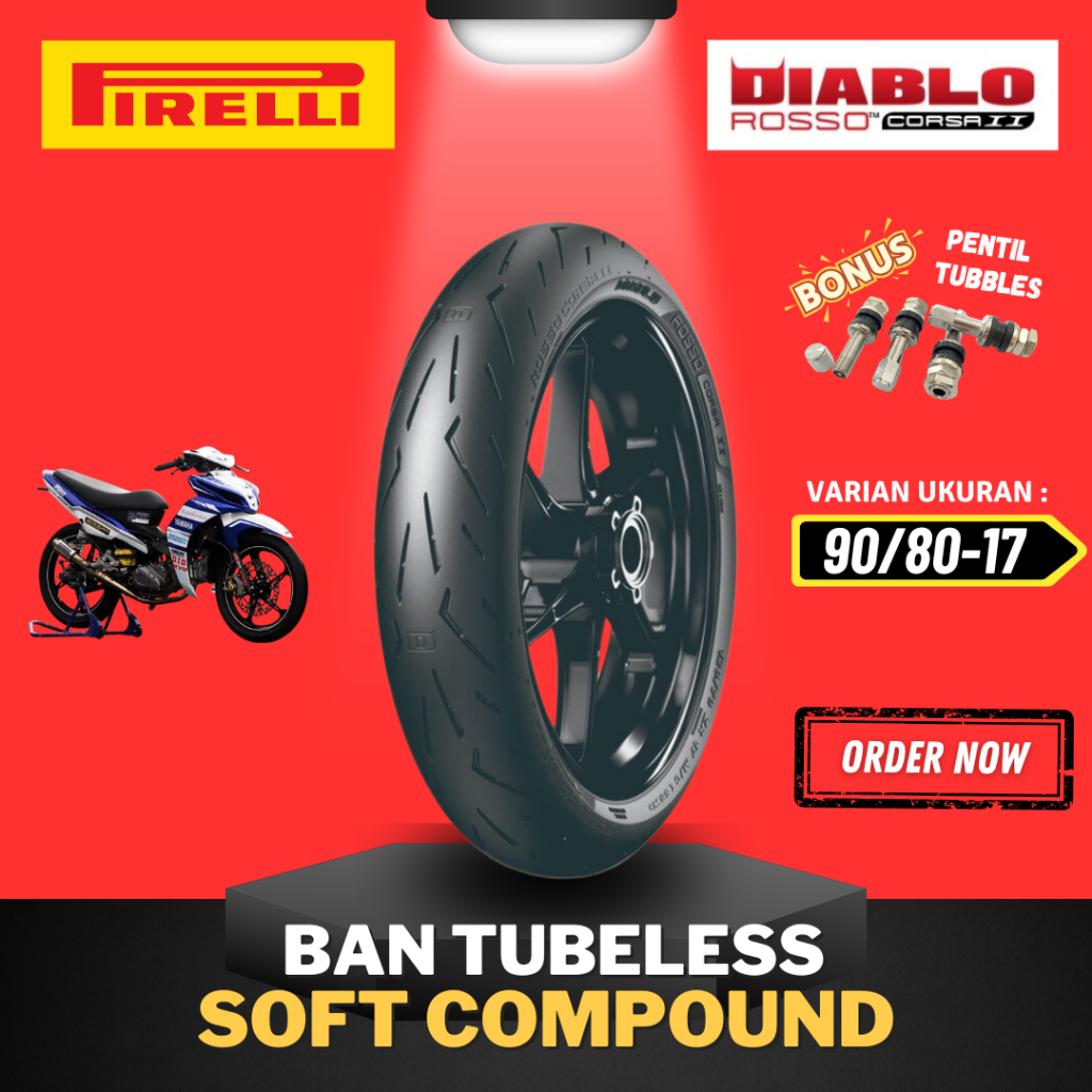 [READY COD] BAN PIRELLI DIABLO ROSSO CORSA 2 90/80-17 SOFT COMPOUND RING 17 / BAN BALAP SOFT COMPOUN