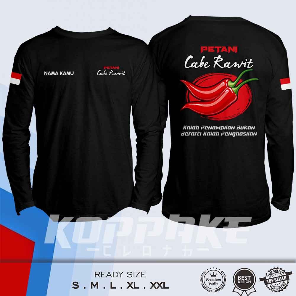 Kaos Petani Cabe Rawit Gratis Nama Kamu Lengan Panjang Baju Distro