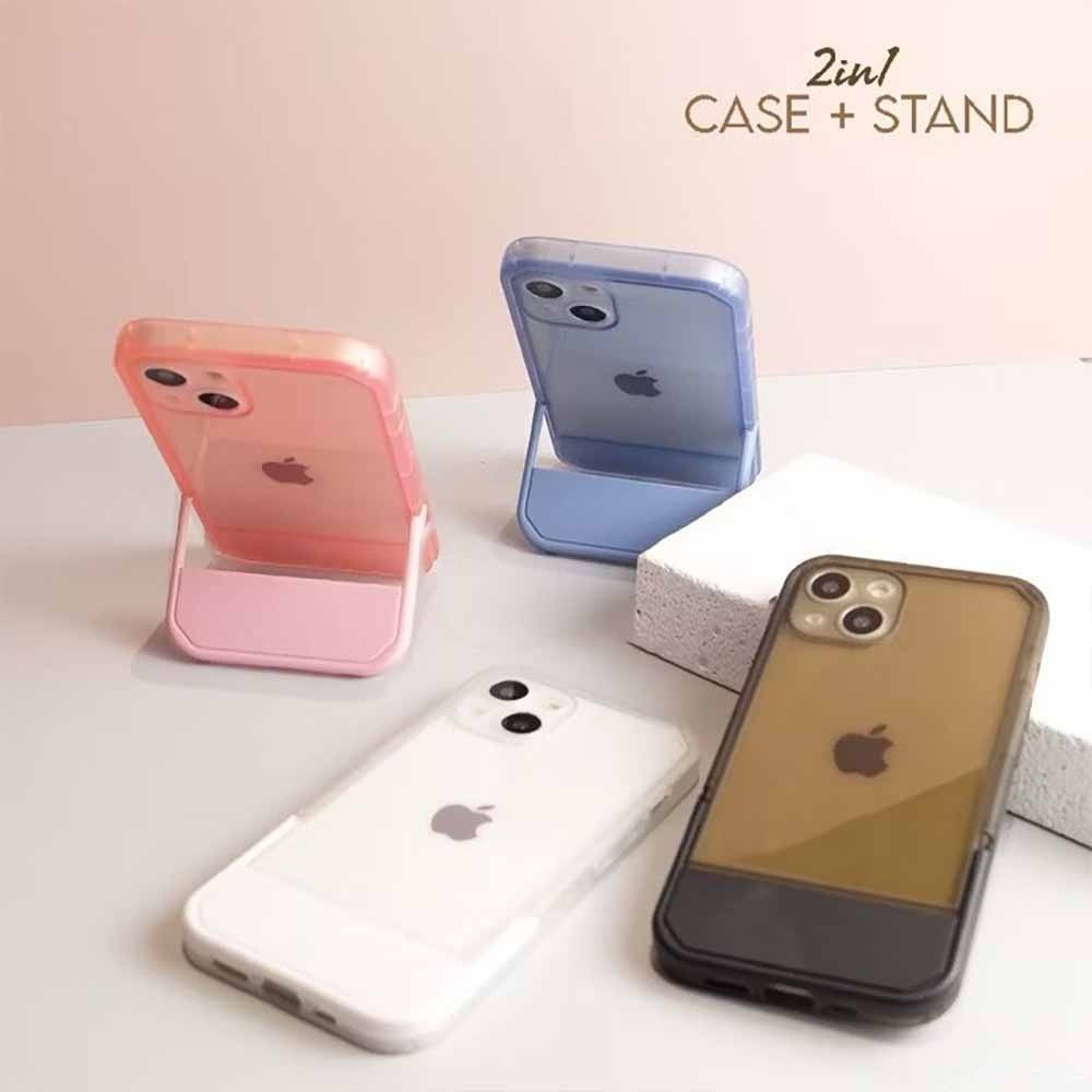 New CASE + STAND - Softcase Fullcover for iPhone 7 8 SE2020 7+ 8+ X XS XR 11 12 13 14 15 16 Plus Pro