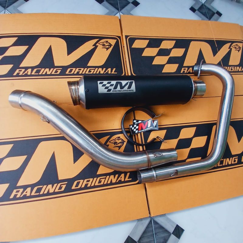 Knalpot Racing Fullset Inlet 50MM Byson Karbu Byson Fi Original M1 PROJECT