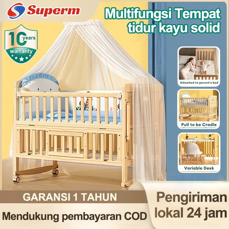 rocking Baby Box Bayi / rocking baby bed / ranjang bayi / Kayu Solid  tempat tidur bayi