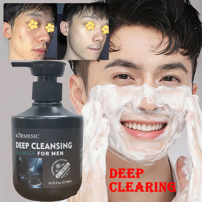 300g Pembersih Wajah Pria Pembersih Wajah Jerawat Pembersih Wajah Pria Pemutih Wajah Pria Tungau Pem
