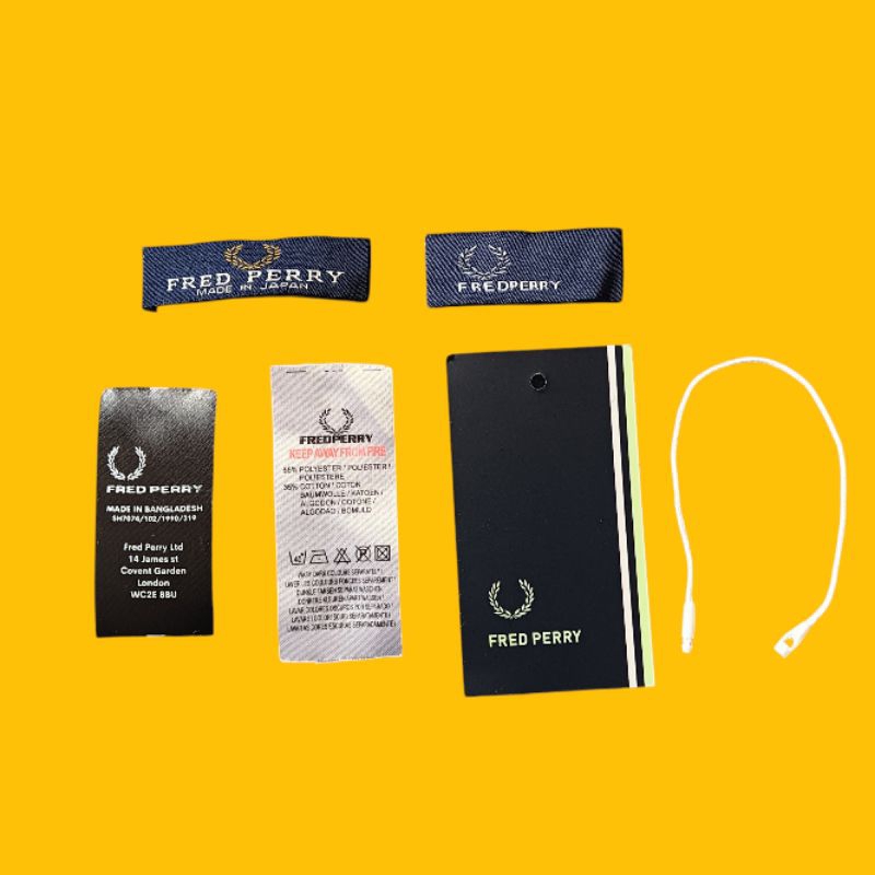 

TAG LABEL FRED PERRY BRANDED IMPORT
