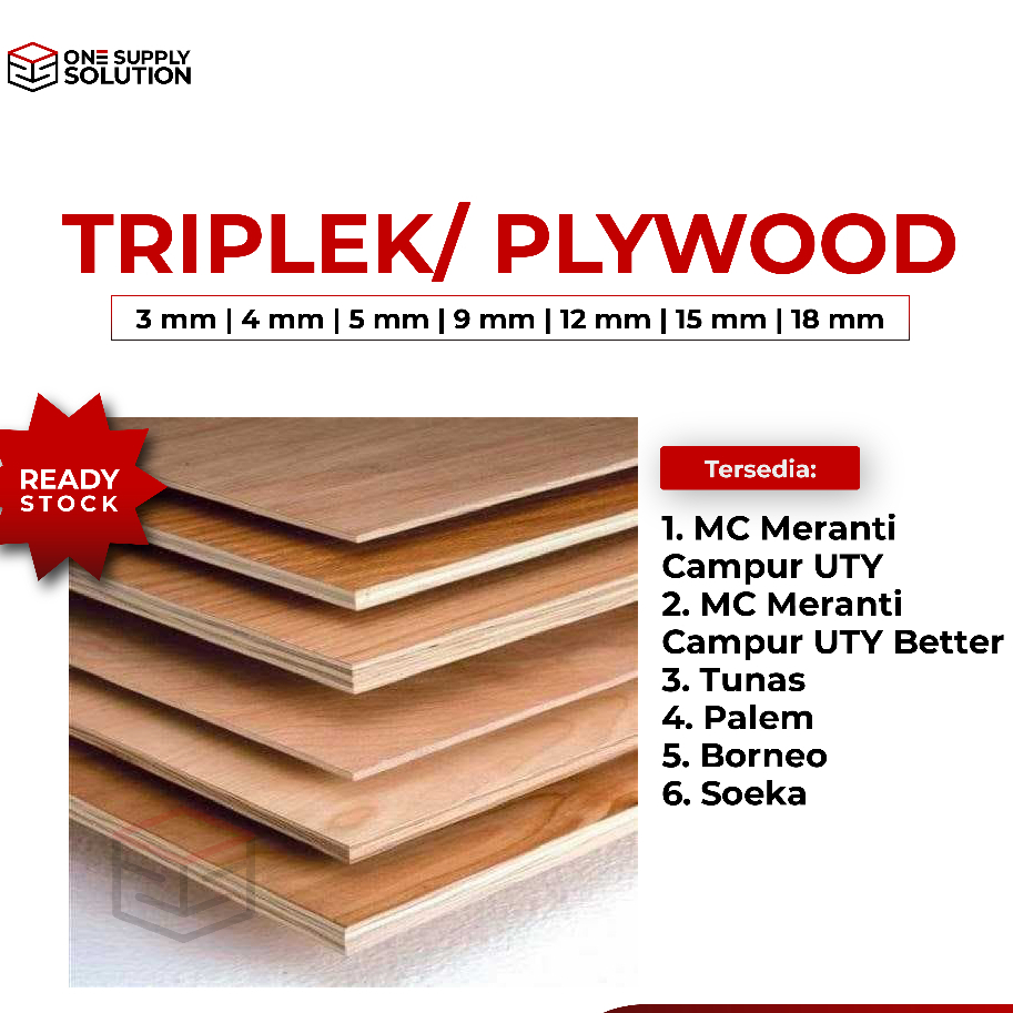 Triplek MC Meranti Campur 5mm 9mm 12mm 15mm 18mm UTY Better
