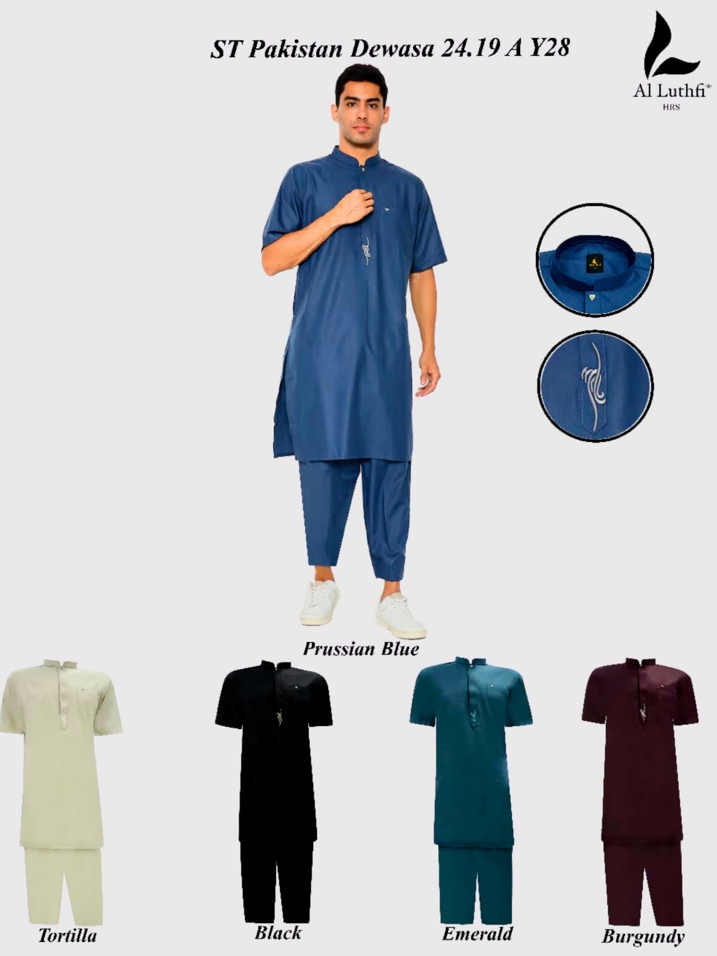 RJ3 Al Luthfi - Setelan Kurta Pakistan Dewasa