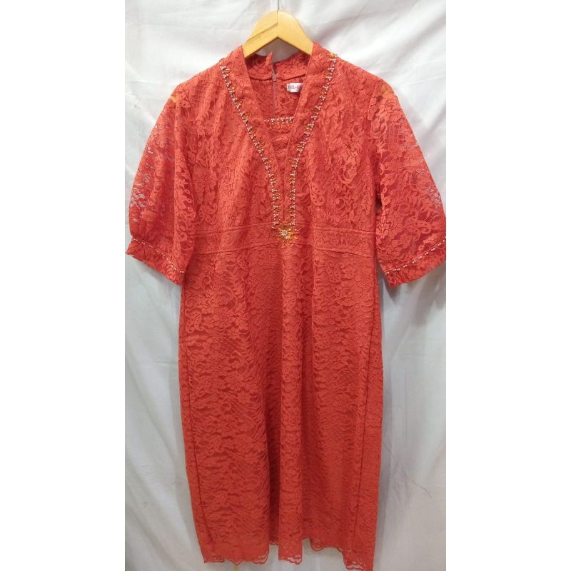 jual dress brokat Payet model Kartini terbaru terlaris, semi Prancis