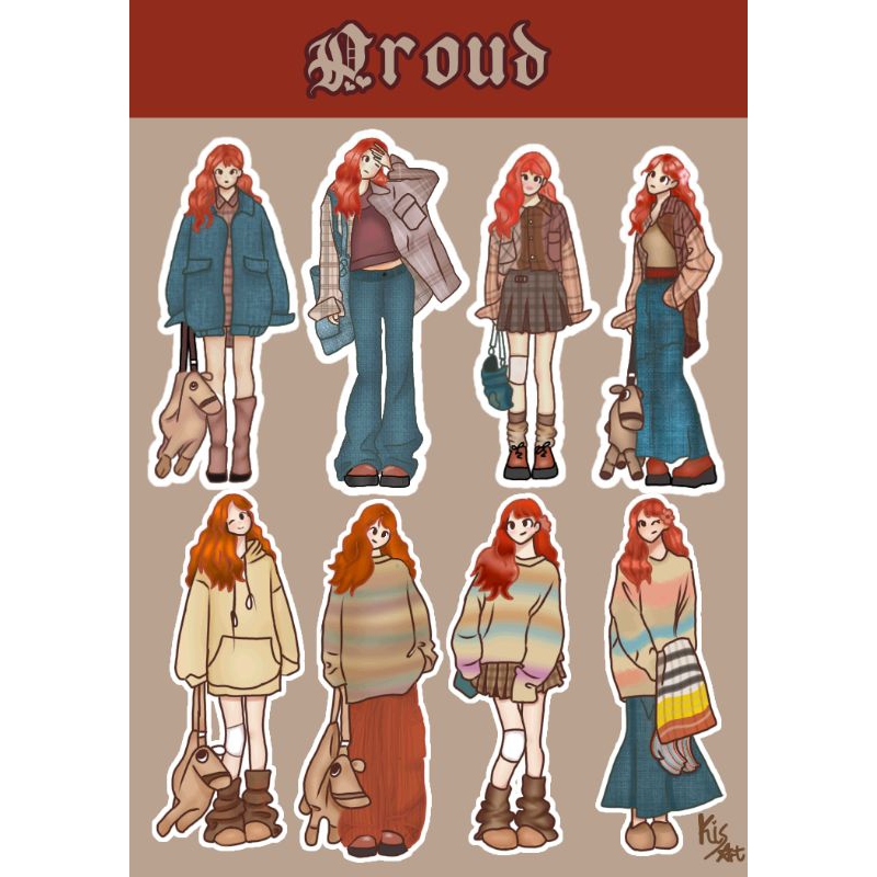 

[deifn Art] Stiker sheet A7 | Stiker Proud Brown Outfit | Stiker Outfit | Sticker Aesthetic | Sticker Journal | Sticker Hias | Stiker Jurnal | Stiker hias laptop