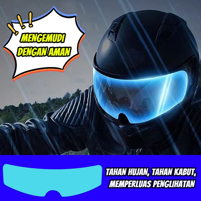 STIKER FILM HELM ANTI AIR HUJAN ANTI EMBUN KABUT ANTI SILAU Clear Anti Fog Patch Film Helmet Fog Res