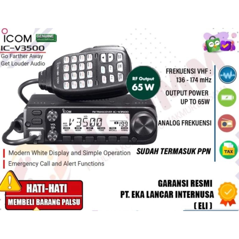 RADIO RIG ICOM V3500 SINGEL BAND VHF ORI RIG ICOM V3500 ORIGINAL VHF