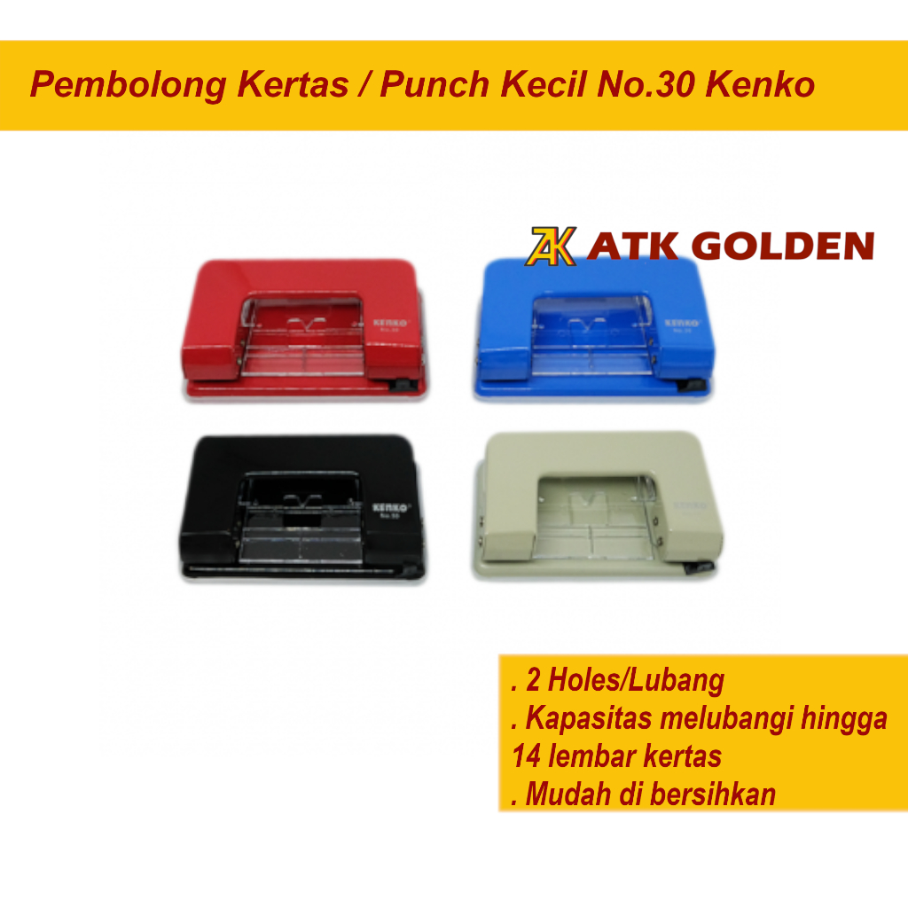 

Pembolong/Punch Kertas Kecil No. 30 Kenko