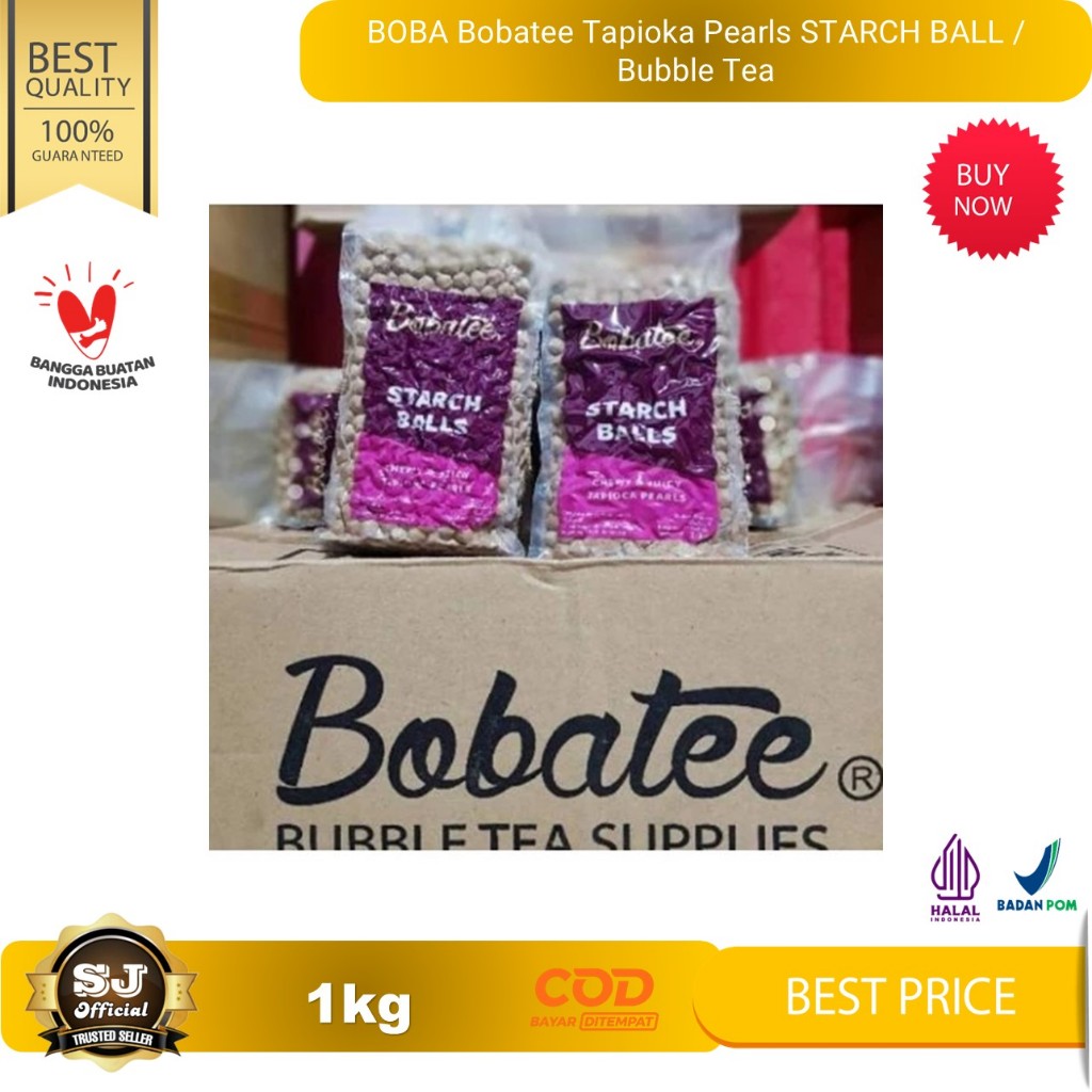 

BOBA Bobatee Tapioka Pearls STARCH BALL / Bubble Tea (Kemasan 1kg)